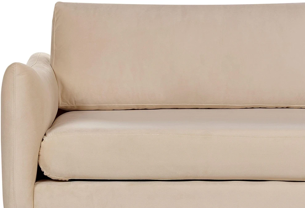 Beliani Trivietė sofa VINTERBRO, smėlio spalvos veliūras