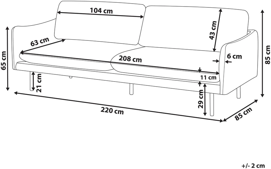Beliani Trivietė sofa VINTERBRO šviesiai žalia