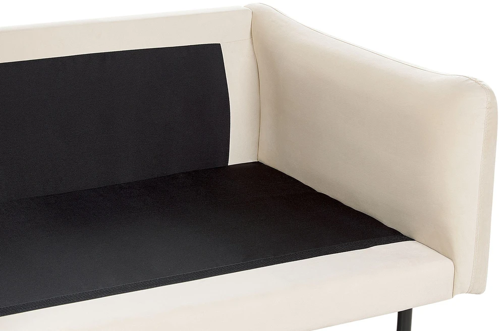 Beliani Trivietė sofa VINTERBRO veliūrinė šviesiai smėlio spalvos