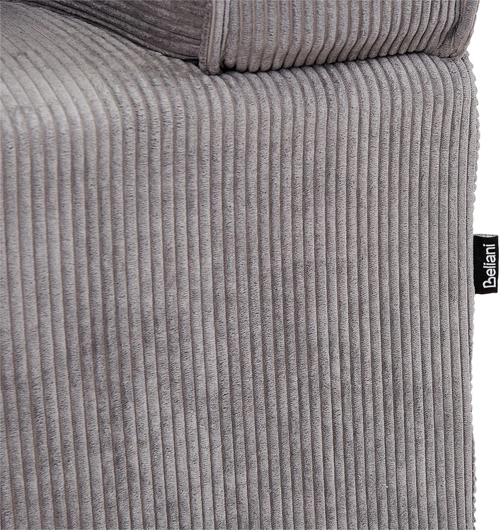 Beliani Trivietė sofa VISKAN, velvetinis audinys, tamsiai pilka