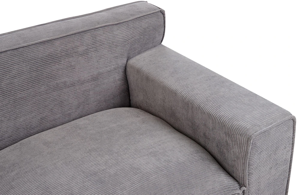 Beliani Trivietė sofa VISKAN, velvetinis audinys, tamsiai pilka