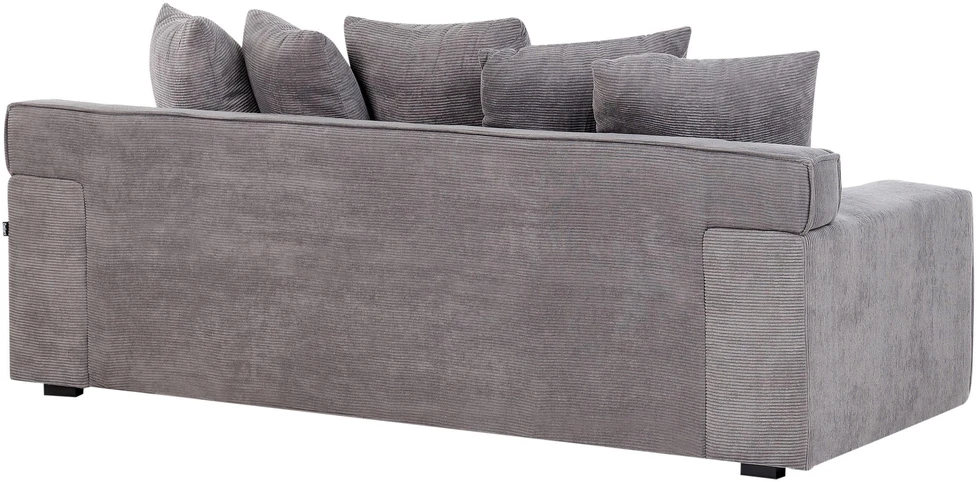 Beliani Trivietė sofa VISKAN, velvetinis audinys, tamsiai pilka