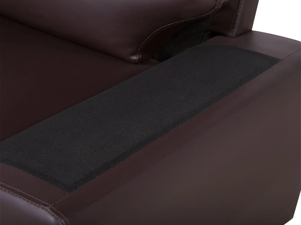 Beliani Trivietė sofa VOGAR dirbtinės odos tamsiai ruda