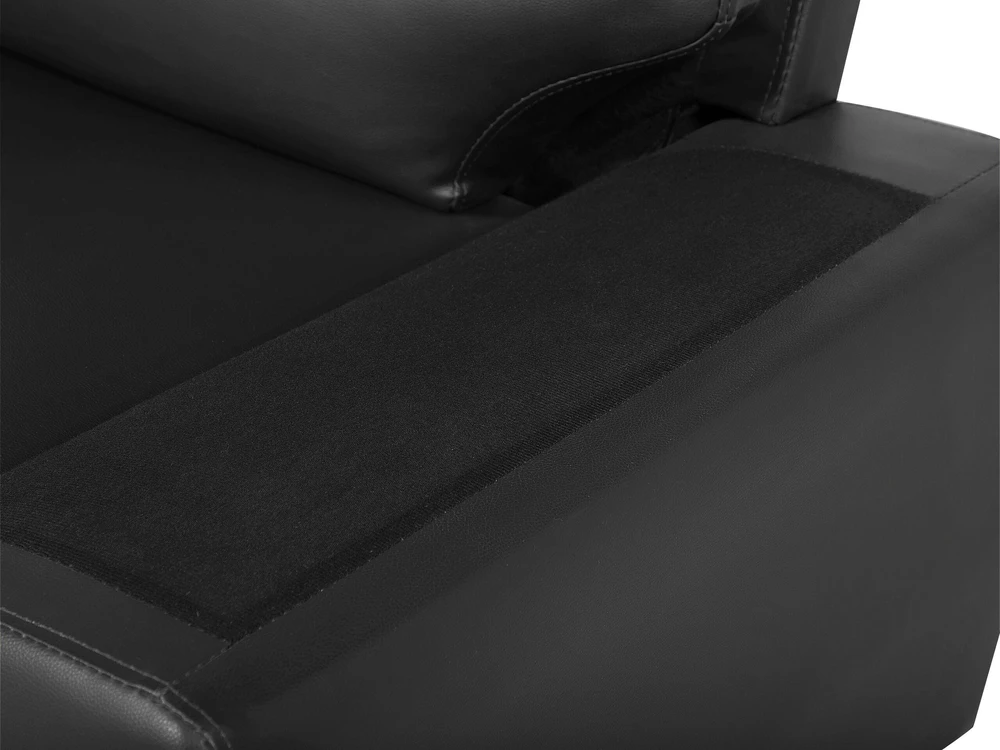 Beliani Trivietė sofa VOGAR iš dirbtinės odos, juoda