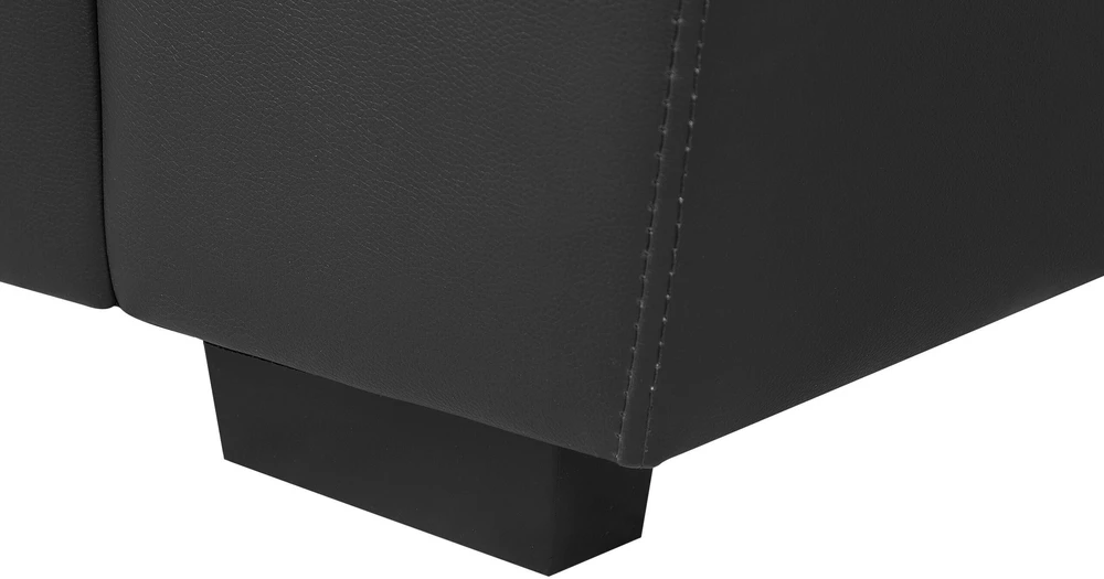Beliani Trivietė sofa VOGAR iš dirbtinės odos, juoda