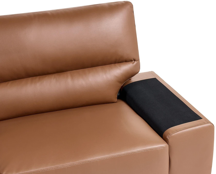Beliani Trivietė sofa VOGAR iš eko odos, auksinės rudos spalvos