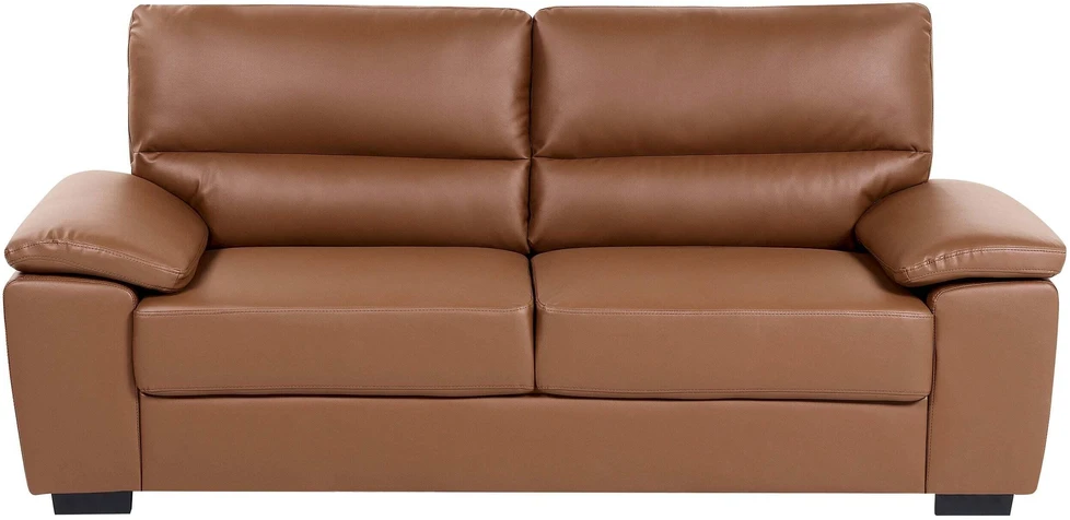 Beliani Trivietė sofa VOGAR iš eko odos, auksinės rudos spalvos