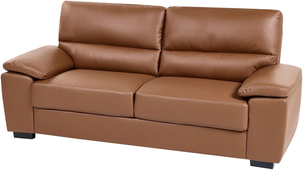 Beliani Trivietė sofa VOGAR iš eko odos, auksinės rudos spalvos