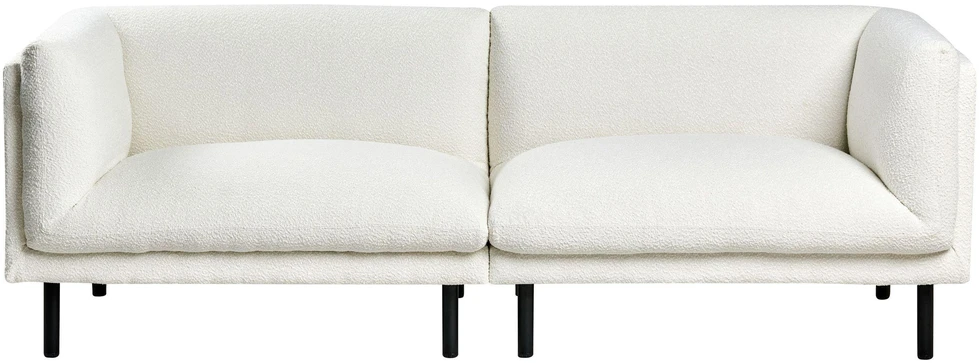 Beliani Trivietė sofa VORGOD Boucle Kreminės spalvos
