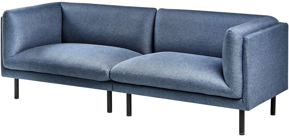Beliani Trivietė sofa VORGOD tamsiai mėlyna