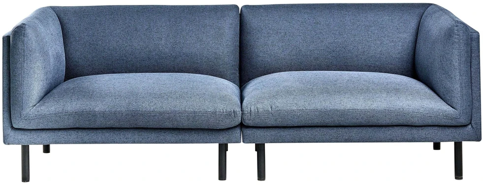 Beliani Trivietė sofa VORGOD tamsiai mėlyna