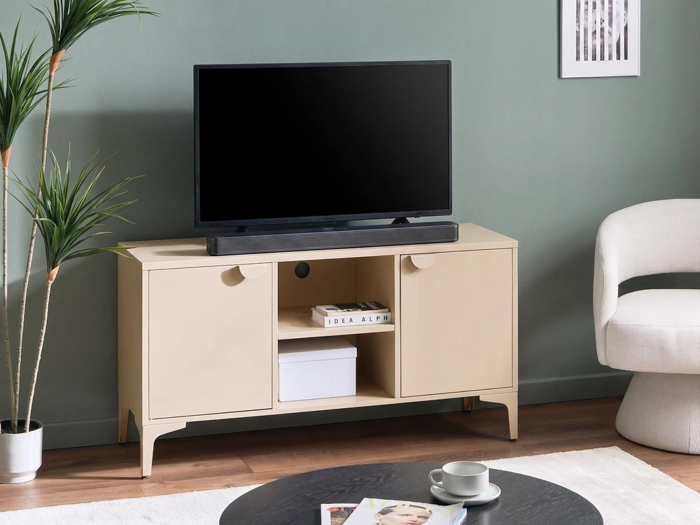 Beliani TV staliukas ARDURA metalinis smėlio spalvos