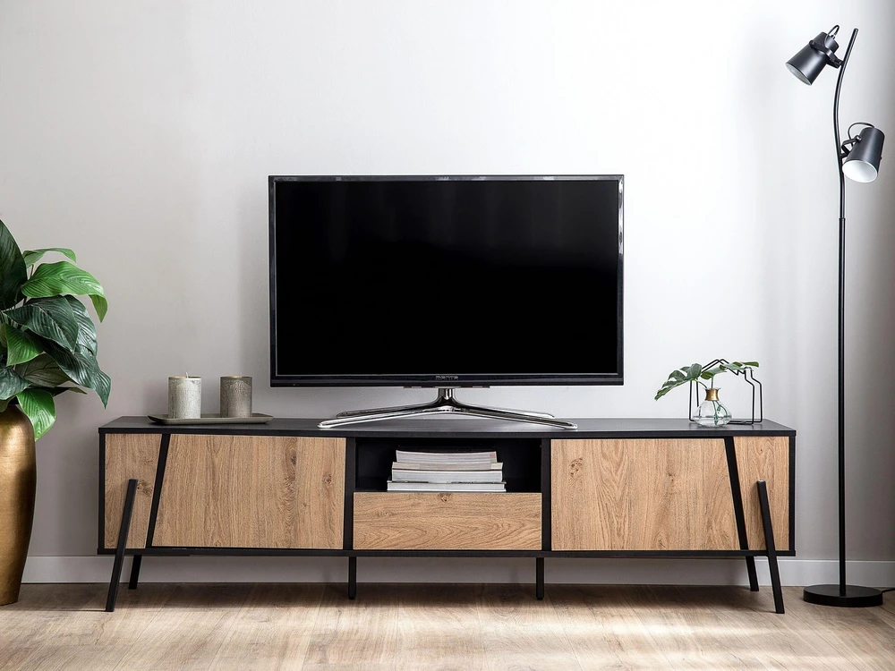 Beliani TV staliukas BLACKPOOL, ruda / juoda
