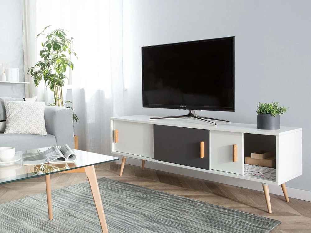 Beliani TV staliukas INDIANA, baltas