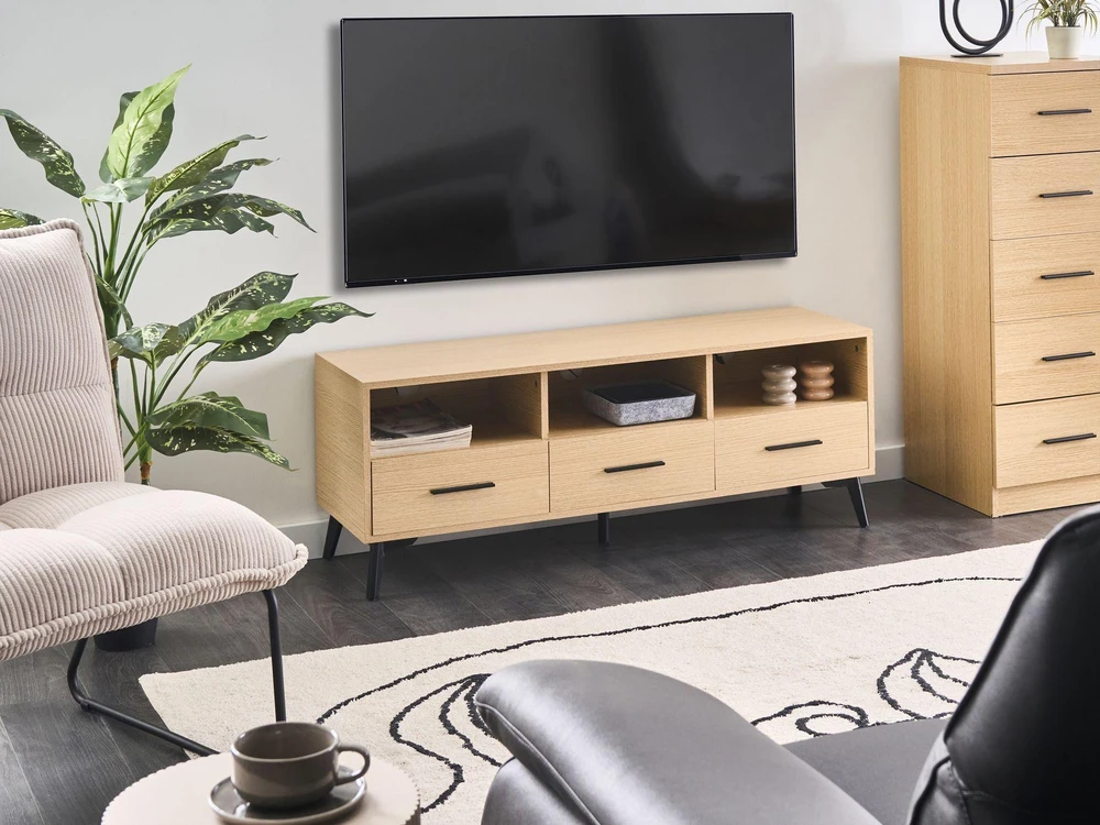 Beliani TV staliukas KITIMAT šviesiai rudas