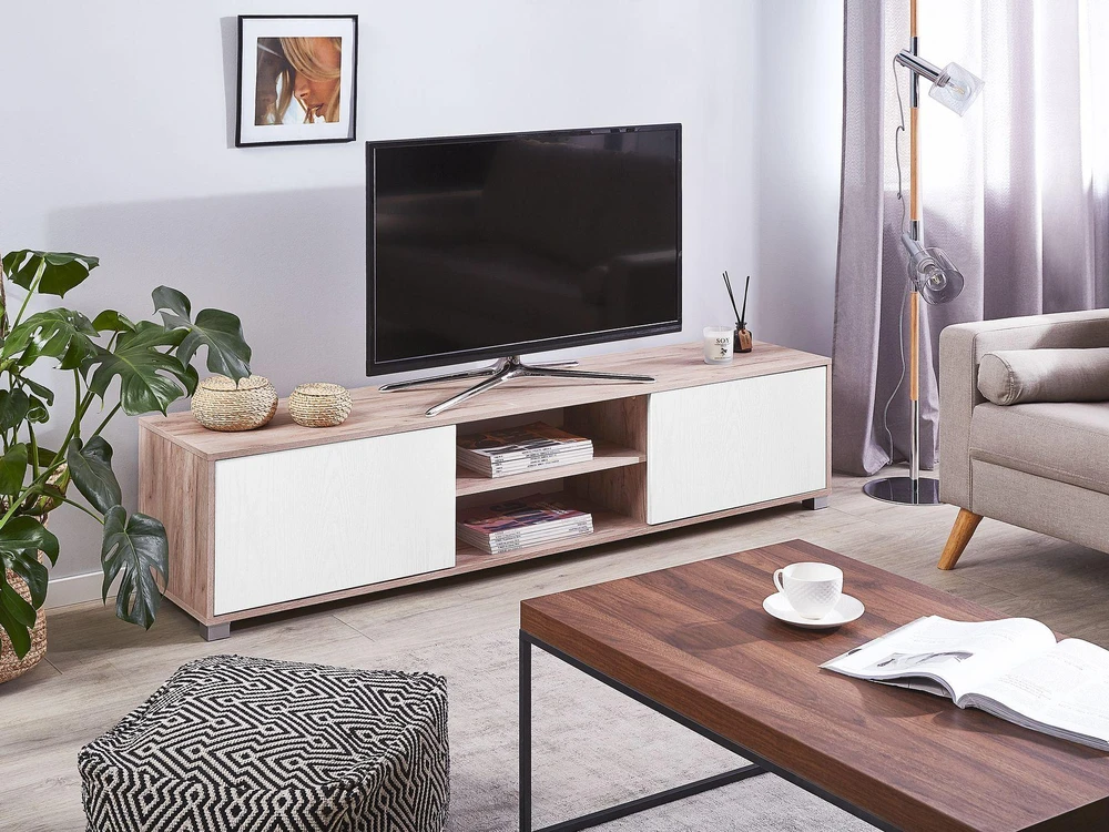 Beliani TV staliukas LINCOLN ruda/balta