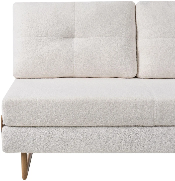 Beliani Tvivietė sofa lova JERSLEV Boucle, kreminės spalvos