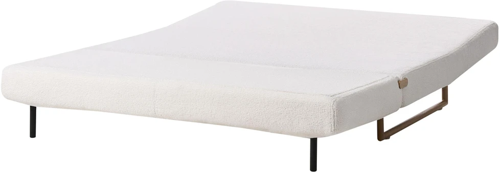 Beliani Tvivietė sofa lova JERSLEV Boucle, kreminės spalvos