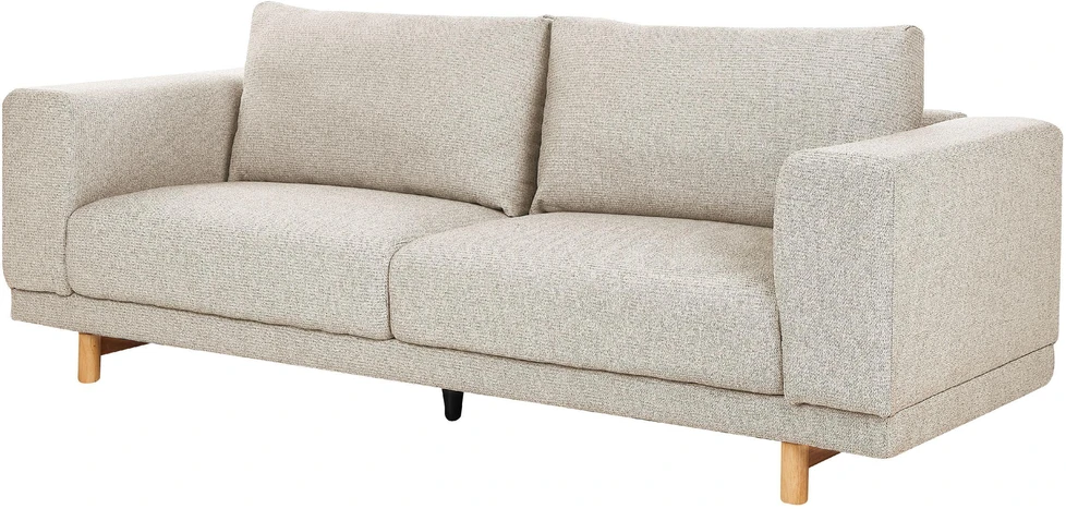 Beliani Tvivietė sofa NIVALA šviesiai smėlio spalvos