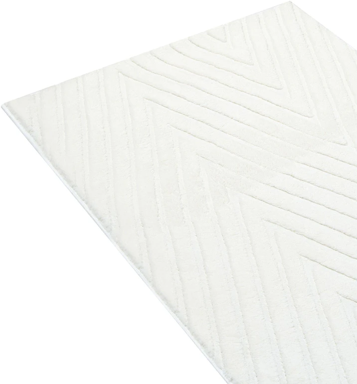Beliani TWYNAM kiliminis takelis, laužyta balta, 80 × 300 cm