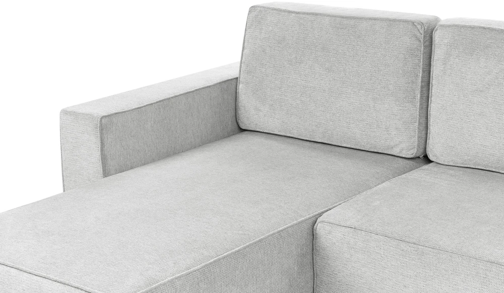 Beliani U formos išskleidžiama sofa 4 asmenims VATNE šviesiai pilka su daiktadėže