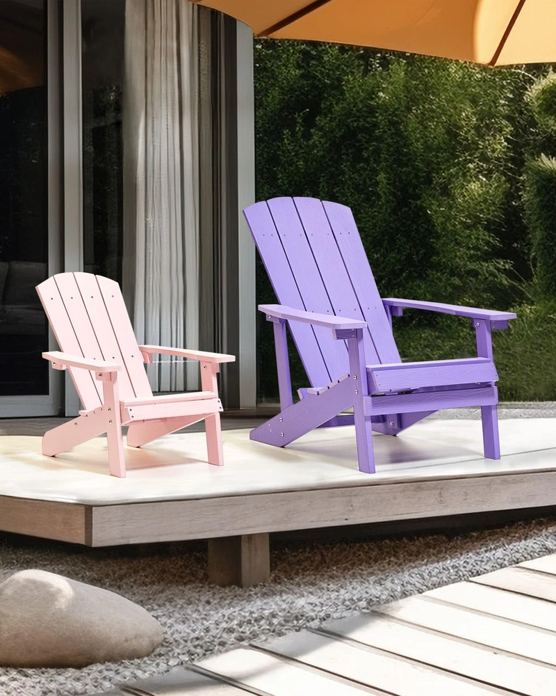 Beliani Vaikiška kėdė ADIRONDACK pastelinė rožinė