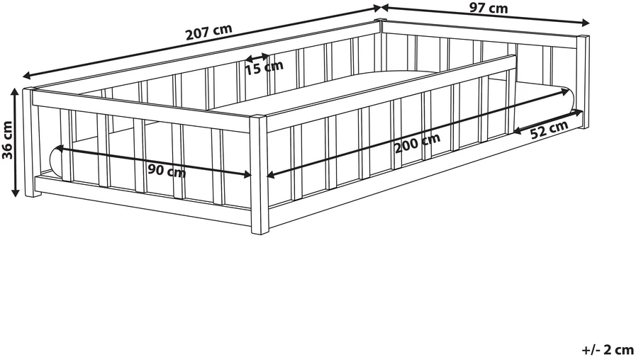 Beliani Vaikiška lova MEYMAC 90 x 200 cm, pušies mediena, šviesiai ruda