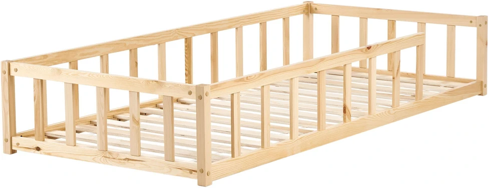 Beliani Vaikiška lova MEYMAC 90 x 200 cm, pušies mediena, šviesiai ruda
