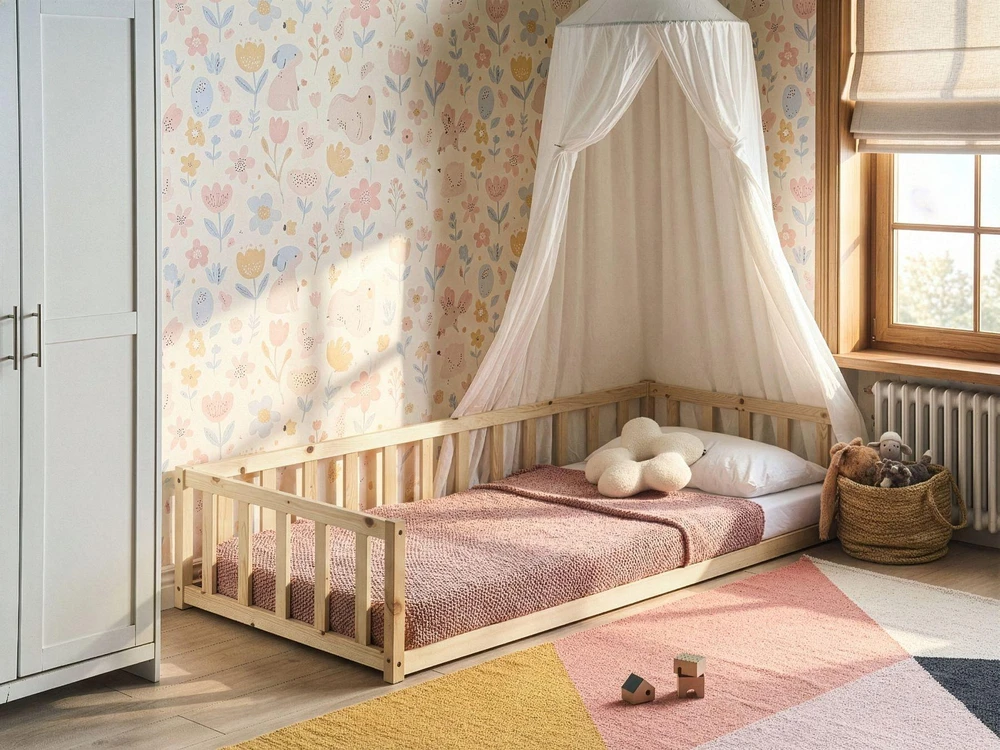 Beliani Vaikiška lova Pušies mediena AURIBEAU 90 x 200 cm Šviesiai ruda