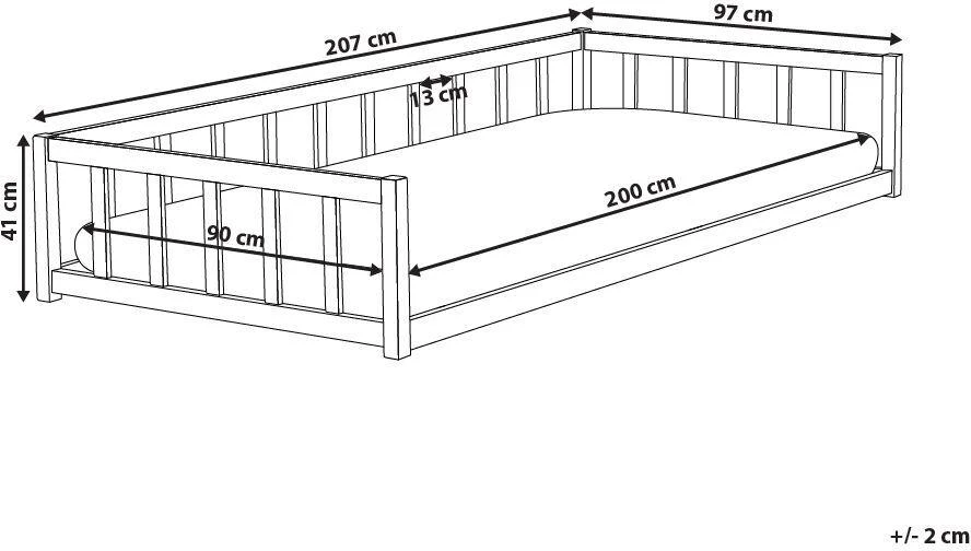 Beliani Vaikiška lova Pušies mediena AURIBEAU 90 x 200 cm Šviesiai ruda