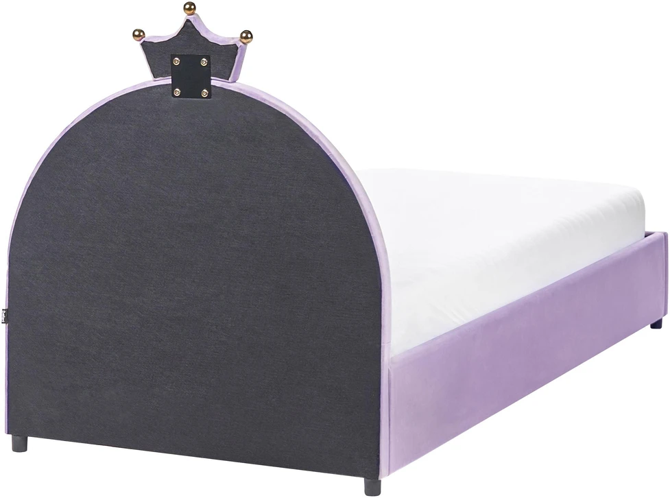 Beliani Vaikiška lova su patalynės dėže GRISETOT veliūrinė, violetinė, 90 x 200 cm