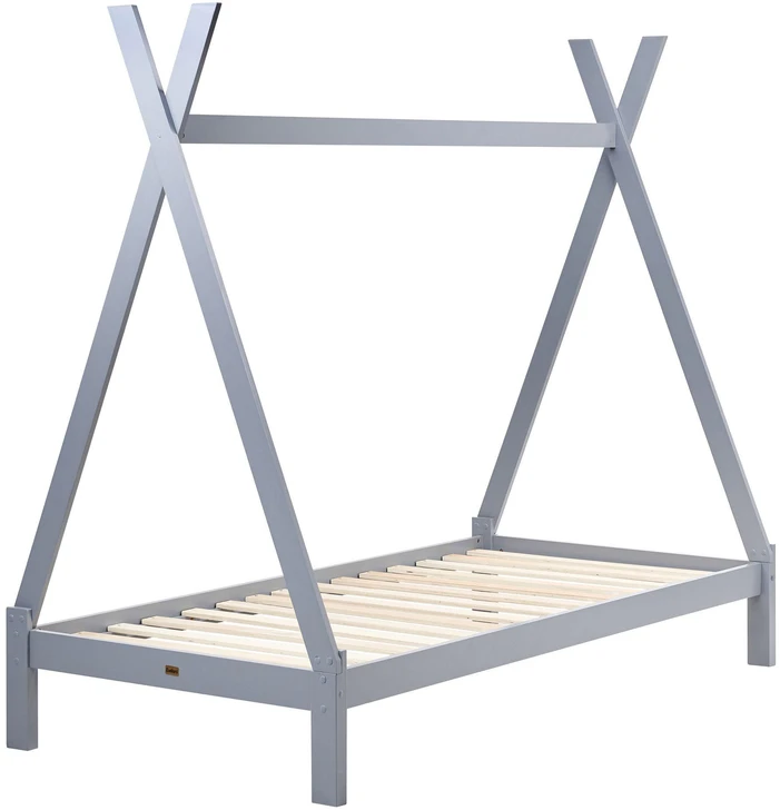 Beliani Vaikiška lova Tipi medis pušis DEVAY 90 x 200 cm Pilka