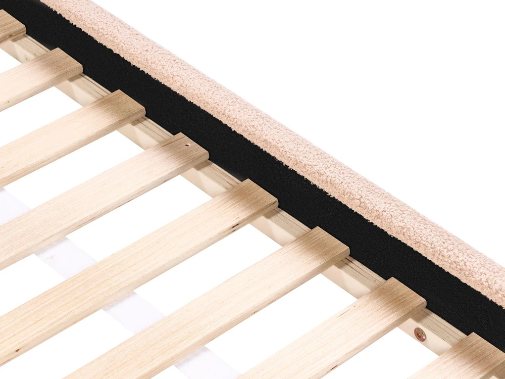 Beliani Vaikiška lova zuikis Bouclé PERROS 90 x 200 cm smėlio spalvos