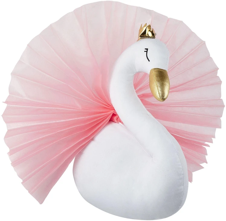 Beliani Vaikiška sienų dekoracija gulbė ODETTA medvilnė 32 cm balta