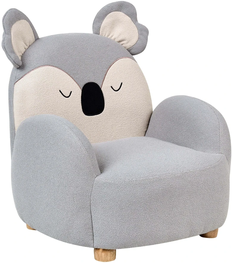 Beliani Vaikiškas fotelis Koala HERVIK pilkas