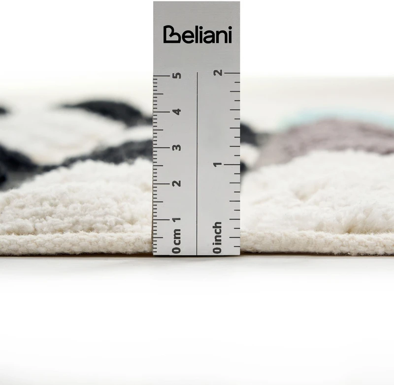 Beliani Vaikiškas kilimas BRICKY baltas 90 x 130 cm medvilninis