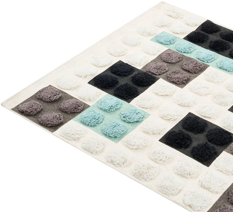 Beliani Vaikiškas kilimas BRICKY baltas 90 x 130 cm medvilninis
