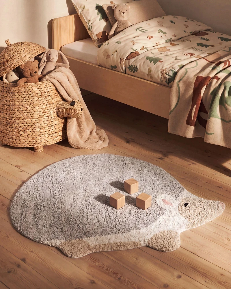 Beliani Vaikiškas kilimas HEDGY pilkas 80 x 120 cm medvilninis