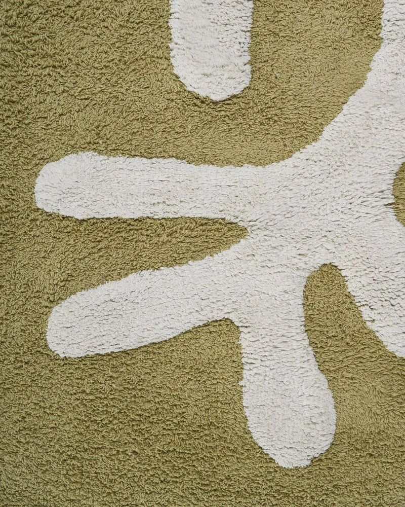 Beliani Vaikiškas kilimas JAIPUR, žalias, 140 × 200 cm, medvilnė