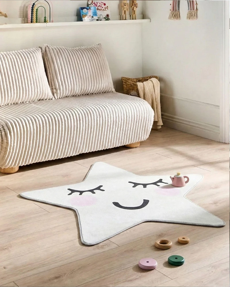 Beliani Vaikiškas kilimas SIRIUS baltas 120 x 120 cm