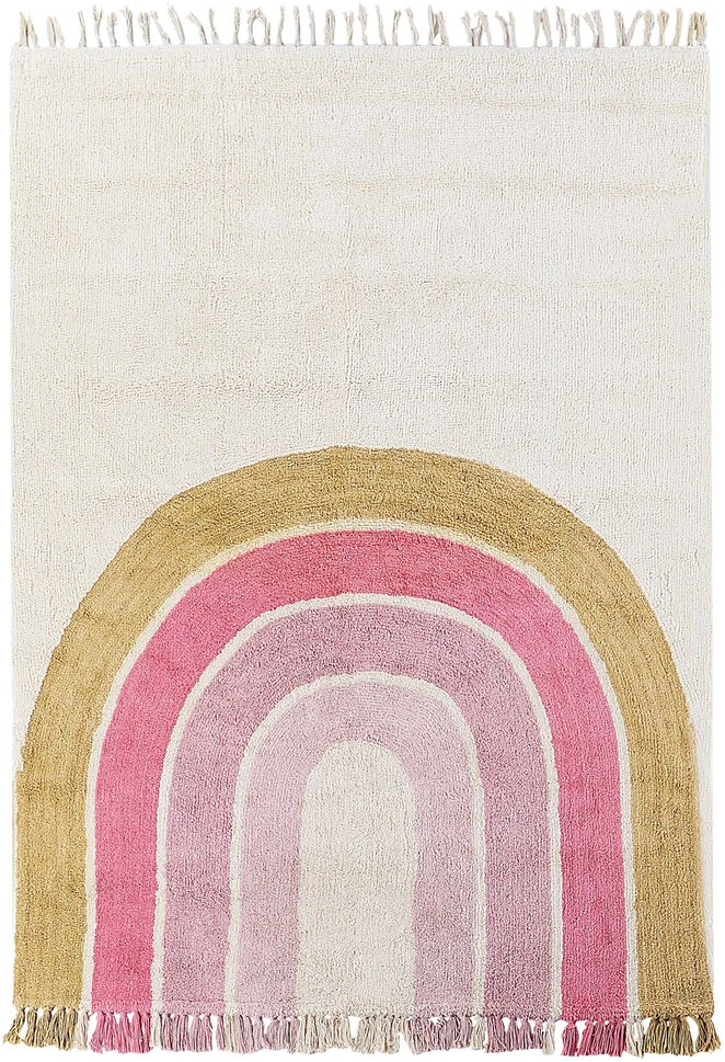 Beliani Vaikiškas kilimas TATARLI rožinis 140 x 200 cm medvilninis