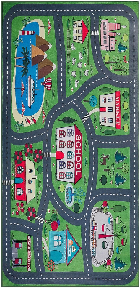 Beliani Vaikiškas kilimas TUTAK žalias 80 x 150 cm