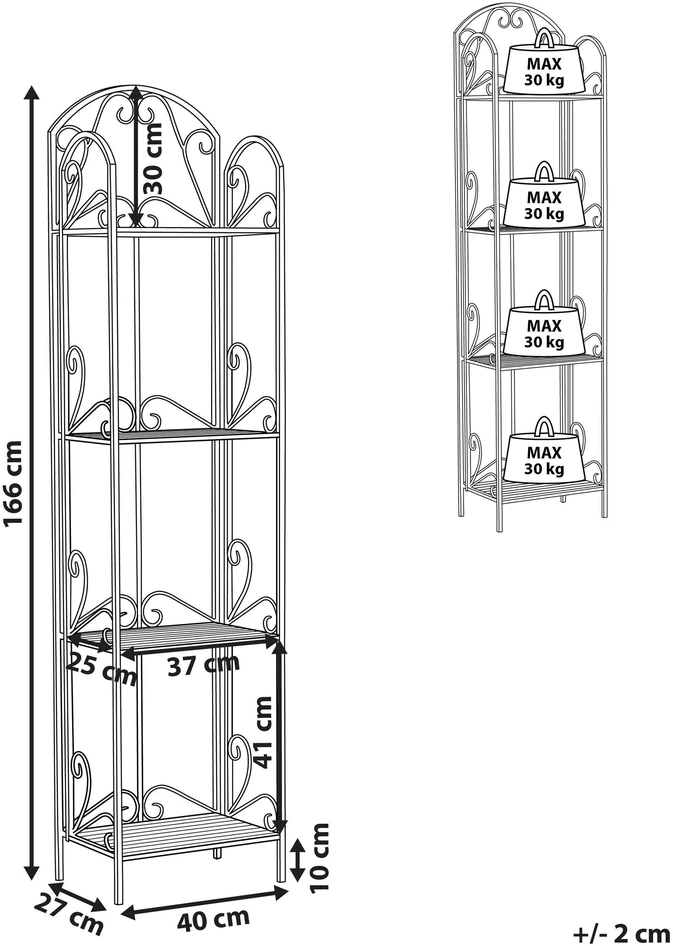 Beliani VALDIVIA metalinė lentyna, 166 cm 40 cm, balta
