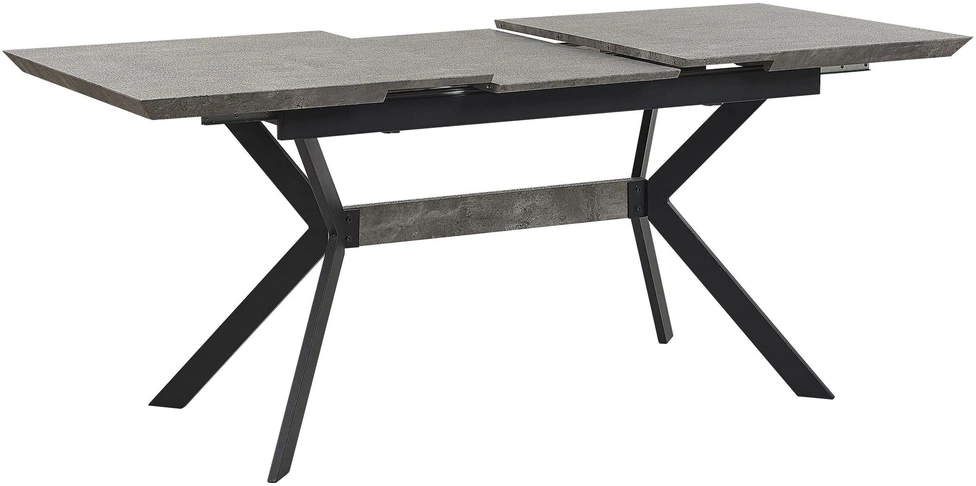 Beliani Valgomasis stalas BENSON šviesiai pilkas, išskleidžiamas 140/180 cm 80 cm