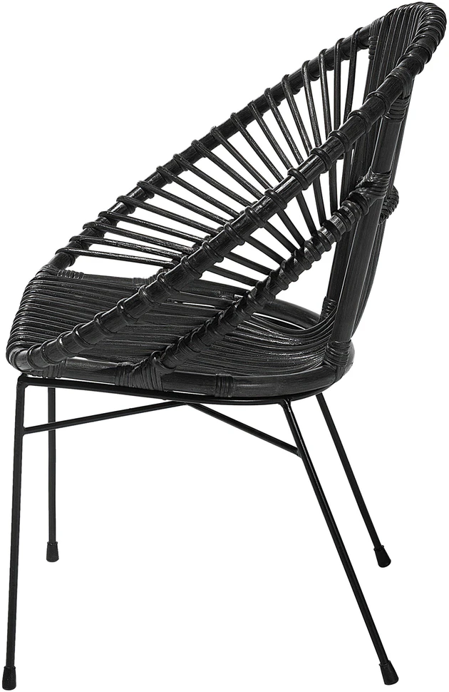 Beliani Valgomojo kėdė SARITA Rattan, juoda