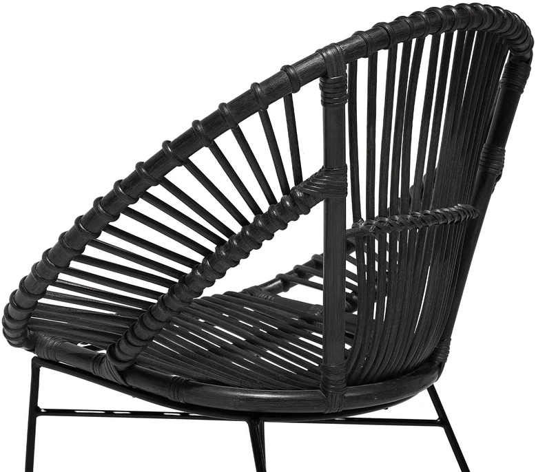 Beliani Valgomojo kėdė SARITA Rattan, juoda