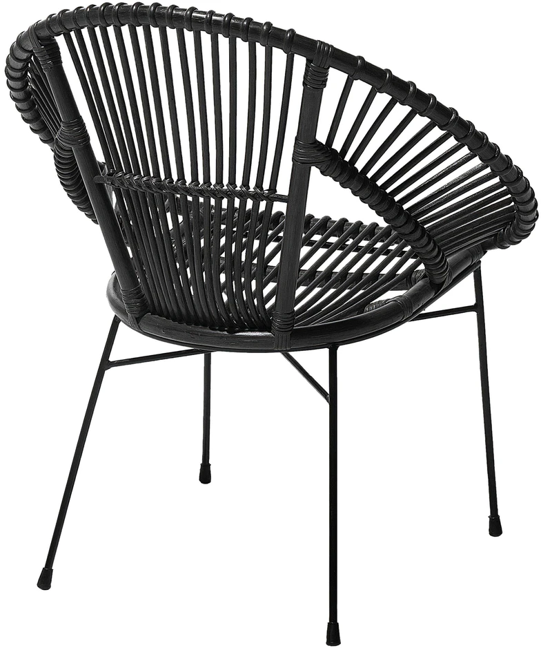 Beliani Valgomojo kėdė SARITA Rattan, juoda
