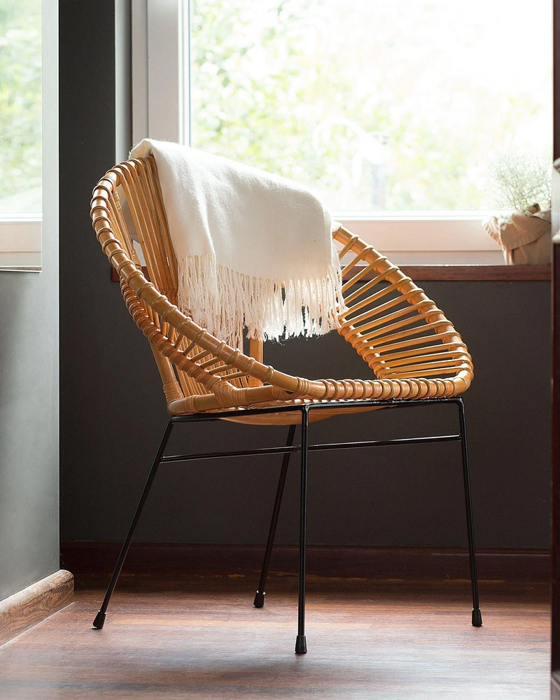 Beliani Valgomojo kėdė SARITA Rattan Natural