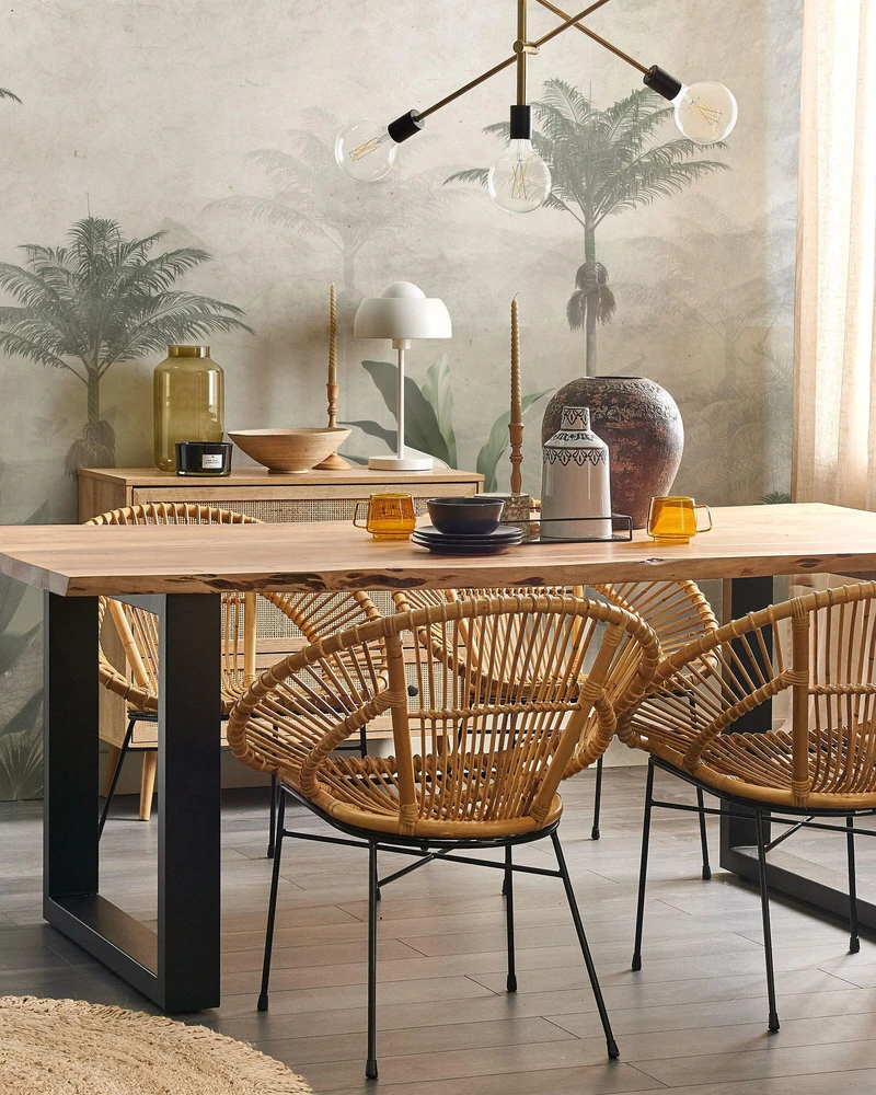 Beliani Valgomojo kėdė SARITA Rattan Natural