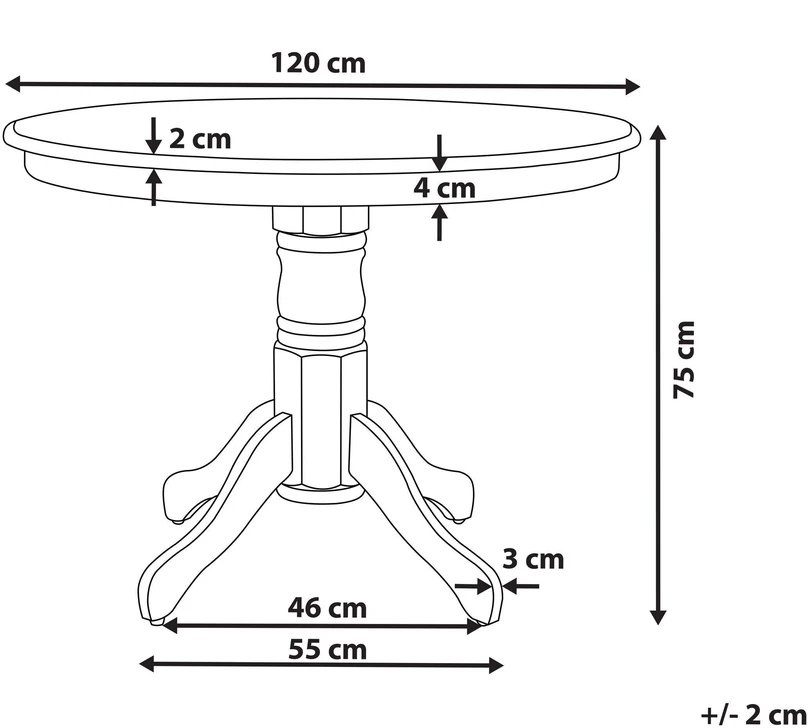 Beliani Valgomojo stalas AKRON baltas 120 cm